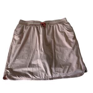 Duluth trading co skort medium orange/white horiz. stripes